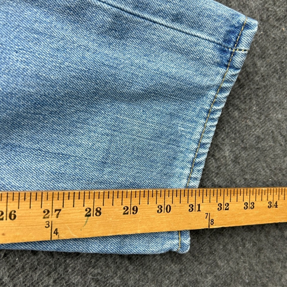 Levis 501 Jeans Mens 29x32 Blue Denim Straight Leg Light Wash Button Fly - Picture 7 of 9
